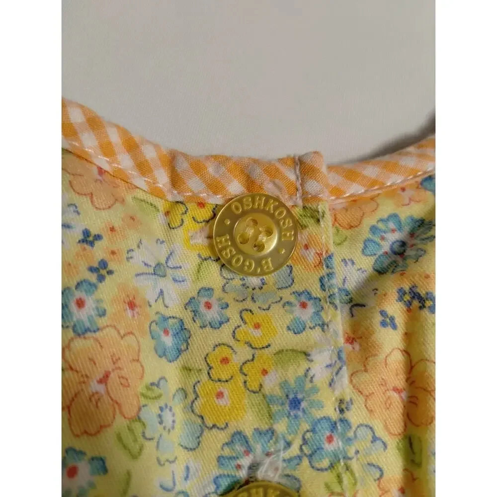 Vintage Oshkosh B'Gosh Infant Girls Size 3-6 Months - Yellow with Orange Plaid